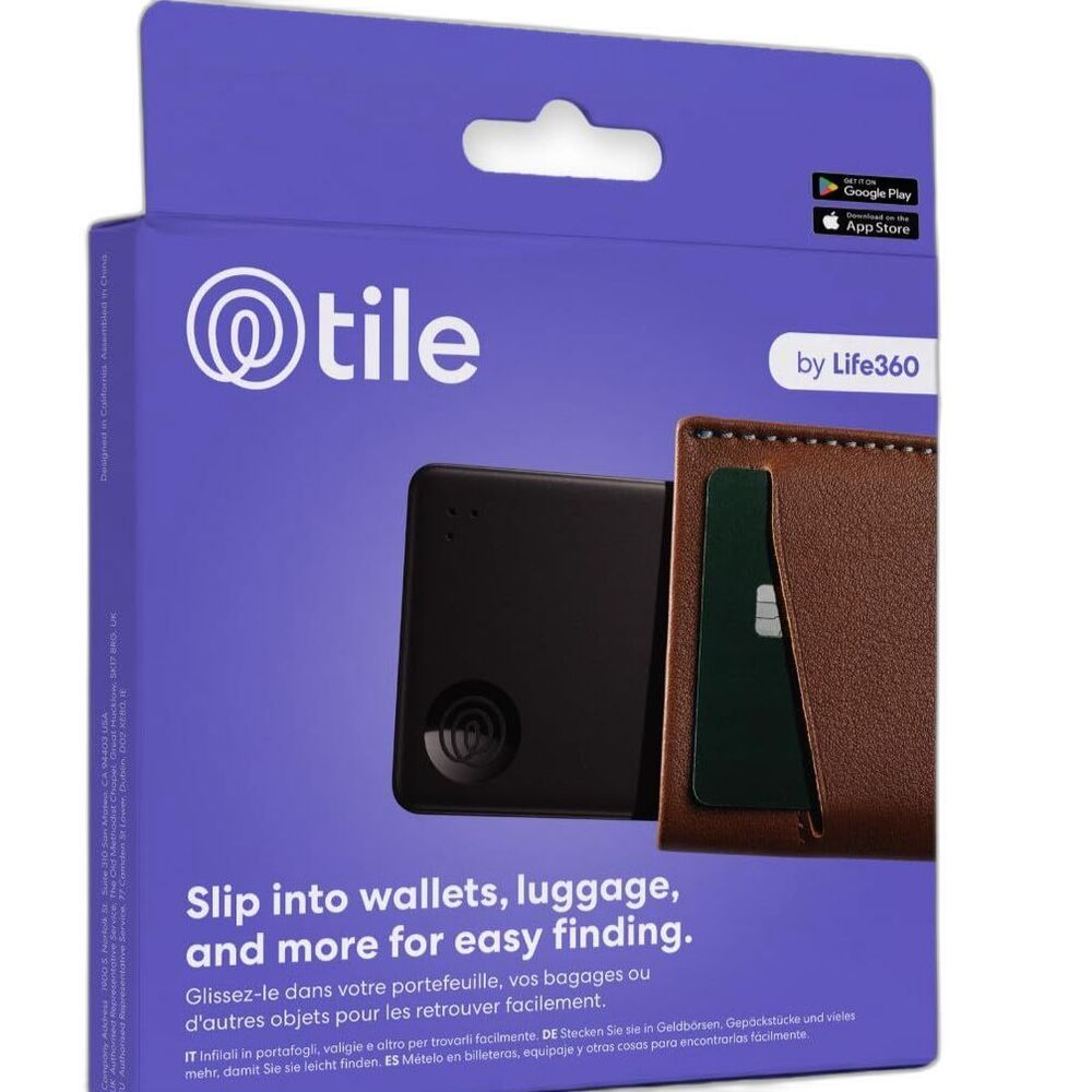 Life360 Tile Slim Wallet Finder Bluetooth Tracker for iOS & Android